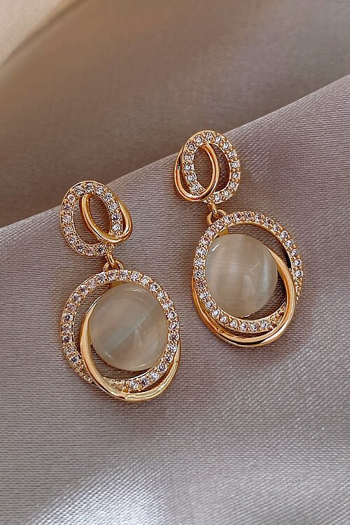 S925 Silver Needle Korean Opal Earrings