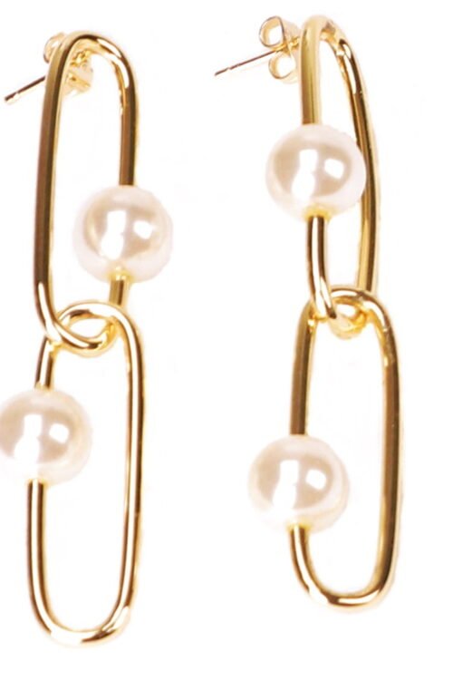 Long earrings with pearls